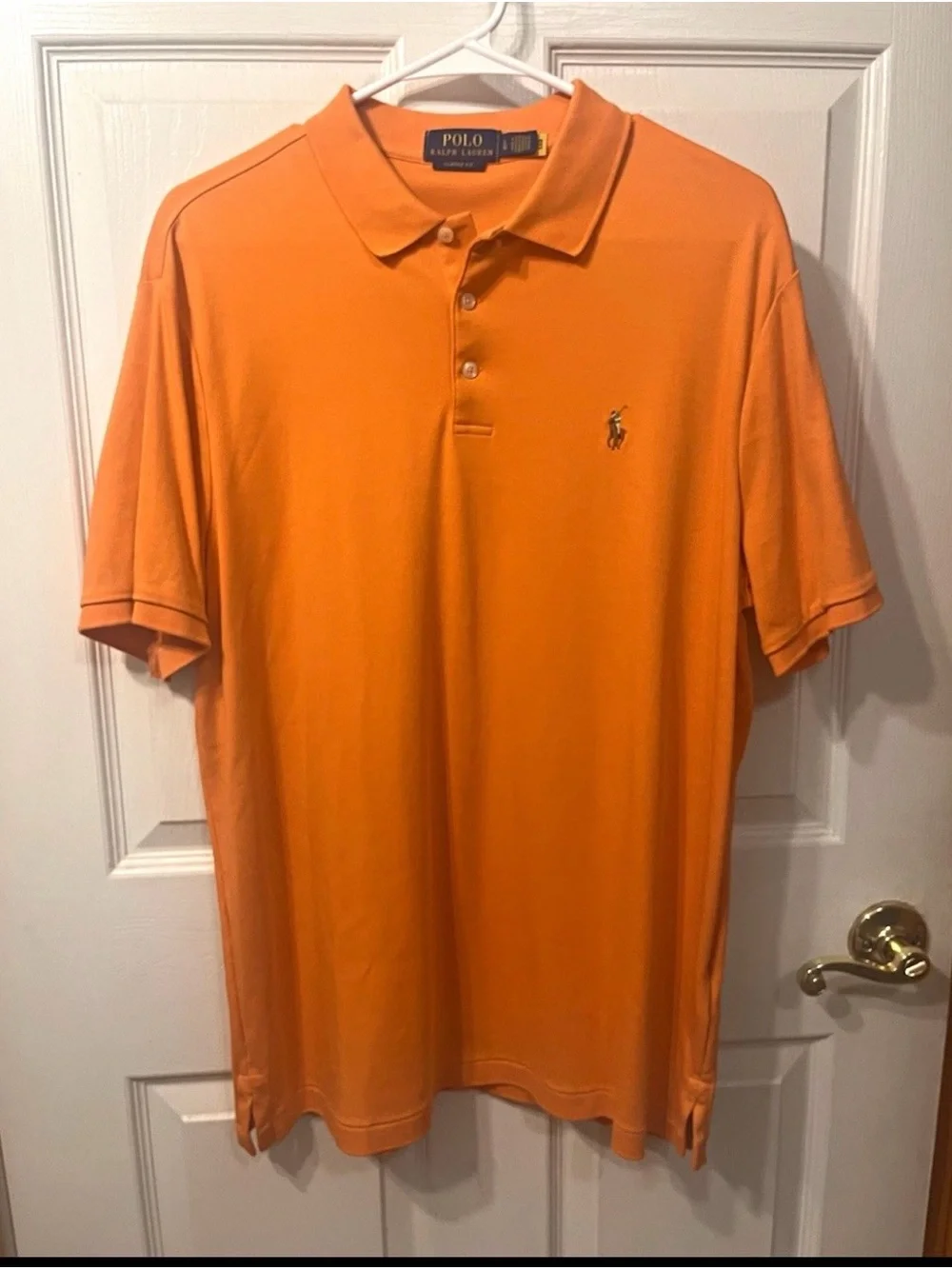 Ralph Lauren Men's Polo Shirt in Bright Orange with Embroidered Pony